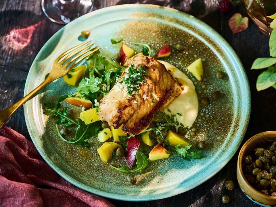 Rimmad torsk med brynt smör och potatispuré